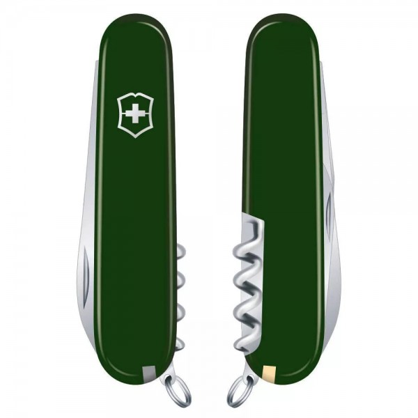 Складаний швейцарський ніж Victorinox Waiter 84 мм 9 функцій Зелений (0.3303.4)