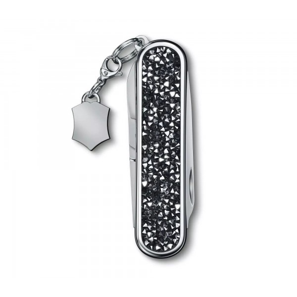 Складаний ніж 58 мм Victorinox Classic SD Brilliant Crystal 5 функцій, рукоять інкрустована кристалами (0.6221.35)
