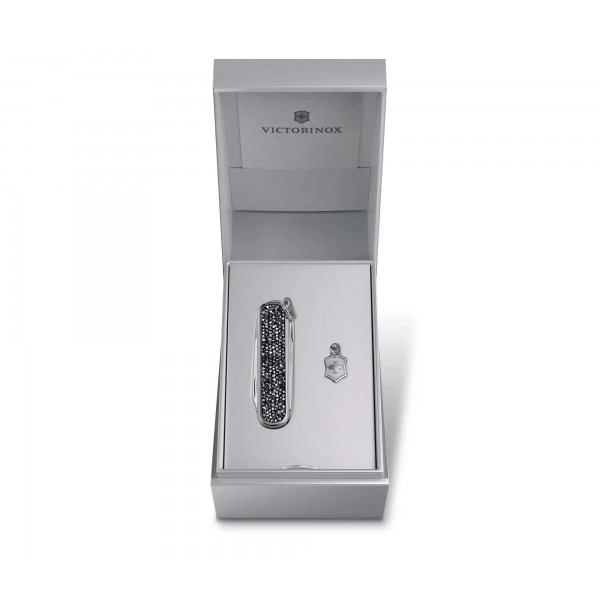 Складаний ніж 58 мм Victorinox Classic SD Brilliant Crystal 5 функцій, рукоять інкрустована кристалами (0.6221.35)