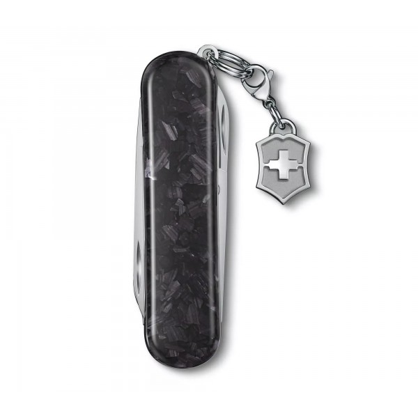 Складаний ніж Victorinox Classic SD Brilliant Carbon 58 мм 5 функцій рукоятка з карбону (0.6221.90)