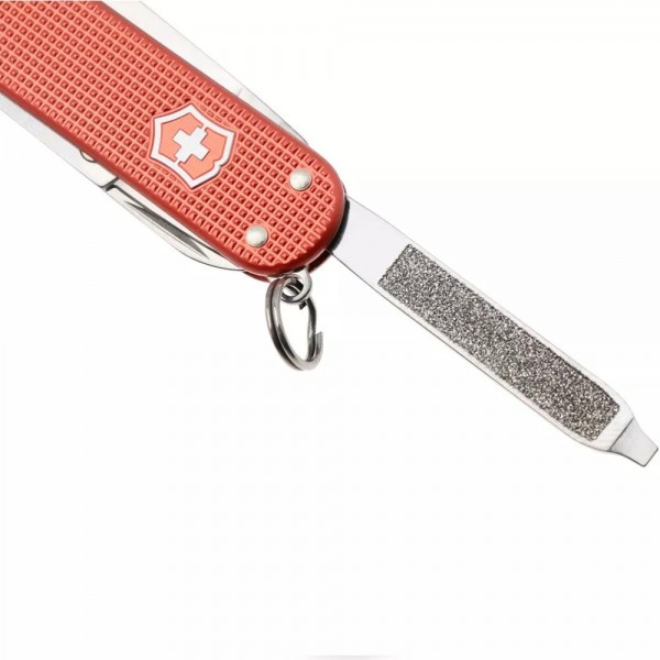 Коллекційний складаний ніж-брелок мініатюрний Victorinox Classic SD ALOX Limited Edition 2025 2 шари, 5 функцій, блідо-червоні рифлені накладки (Lim.Ed. 2025) (0.6221.L25)