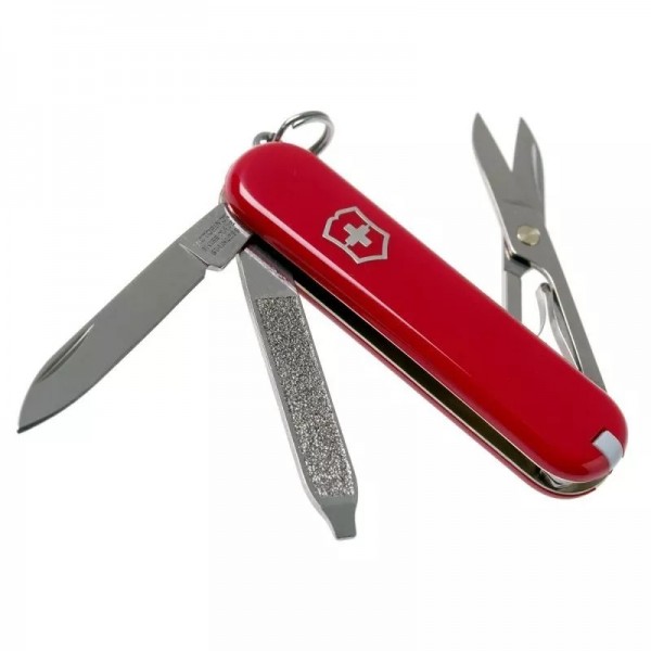 Складаний ніж Victorinox Classic SD 58 мм 7 функцій Червоний у блістері (0.6223.B1)