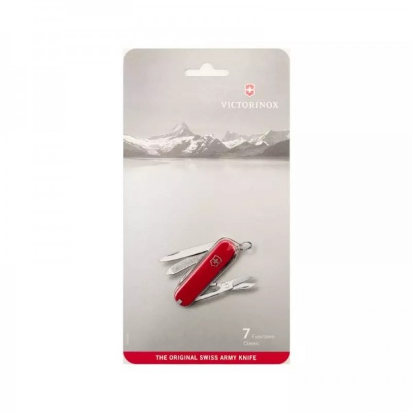 Складаний ніж Victorinox Classic SD 58 мм 7 функцій Червоний у блістері (0.6223.B1)