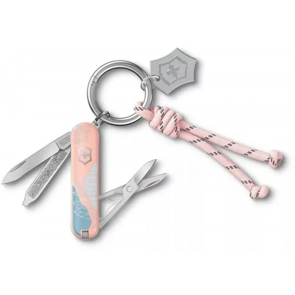 Складаний ніж-брелок 58 мм Victorinox Classic SD Paris Style, 7 функцій, рожевий (0.6223.E221)