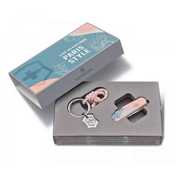 Складаний ніж-брелок 58 мм Victorinox Classic SD Paris Style, 7 функцій, рожевий (0.6223.E221)
