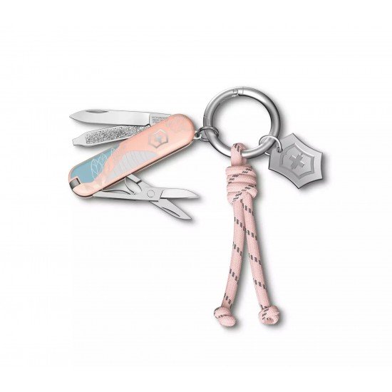 Складаний ніж-брелок 58 мм Victorinox Classic SD Paris Style, 7 функцій, рожевий (0.6223.E221)