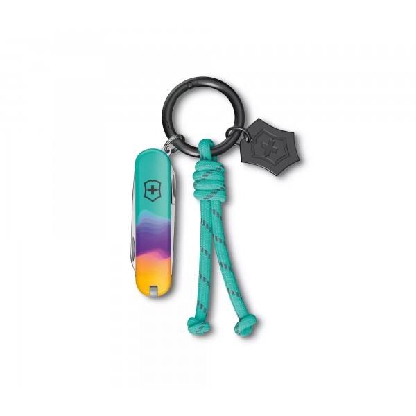 Складаний ніж-брелок 58 мм Victorinox Classic SD Sydney Style, 7 функцій, зелений/фіолетовий/жовтий (0.6223.E222)