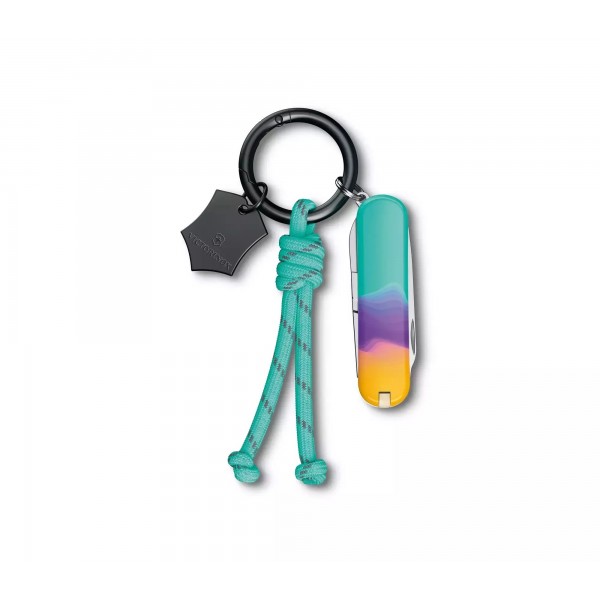 Складаний ніж-брелок 58 мм Victorinox Classic SD Sydney Style, 7 функцій, зелений/фіолетовий/жовтий (0.6223.E222)