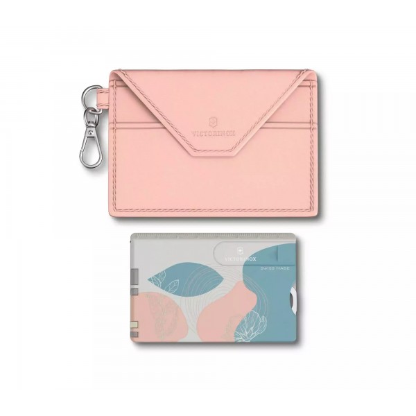 Картка-мультитул на 10 функцій Victorinox SwissCard Classic Paris Style чохол у комплекті, розовий (0.7100.E221))