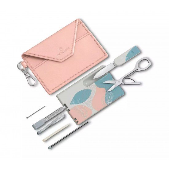 Картка-мультитул на 10 функцій Victorinox SwissCard Classic Paris Style чохол у комплекті, розовий (0.7100.E221))