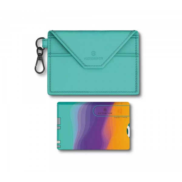 Картка-мультитул Victorinox SwissCard Classic Sydney Style чохол у комплекті, 10 функцій, зелений/фіолетовий/жовтий (0.7100.E222)