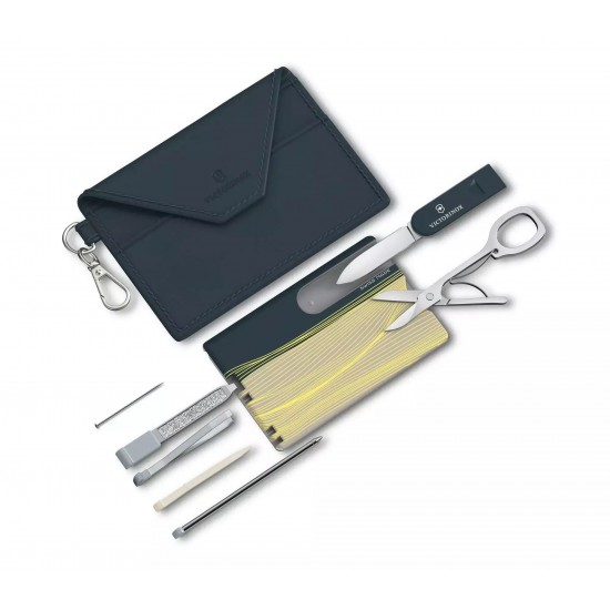 Картка-мультитул Victorinox SwissCard Classic New York Style чохол у комплекті, 10 функцій, темно-сірий/бежевий (0.7100.E223)