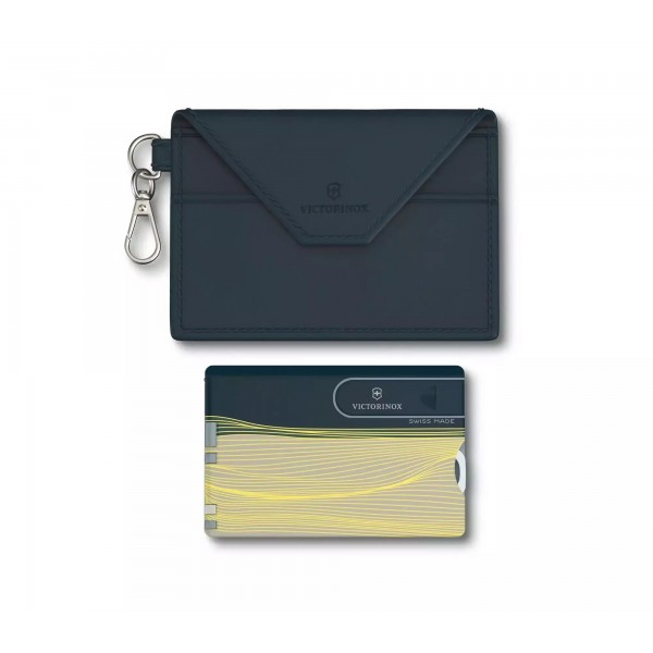 Картка-мультитул Victorinox SwissCard Classic New York Style чохол у комплекті, 10 функцій, темно-сірий/бежевий (0.7100.E223)