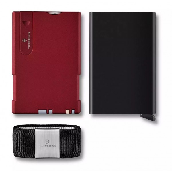 Картка-мультитул на 10 функцій з картхолдером VICTORINOX Smart Card Wallet Iconic Red червоний, чорний (0.7250.13)