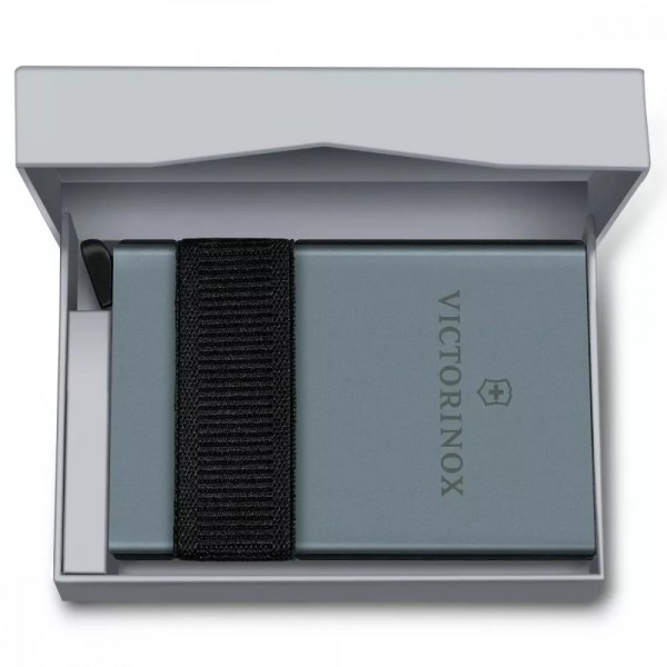 Картка-мультитул на10 функцій з картхолдером Victorinox SMARTCARD Wallet Sharp Gray сіра, ножиці, ручка (0.7250.36)
