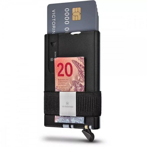 Картка-мультитул на10 функцій з картхолдером Victorinox SMARTCARD Wallet Sharp Gray сіра, ножиці, ручка (0.7250.36)