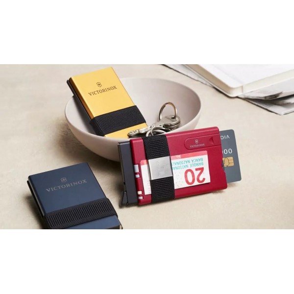 Картка-мультитул на10 функцій з картхолдером Victorinox SMARTCARD Wallet Delightful Gold золотисто-жовтий, ножиці, ручка (0.7250.38)