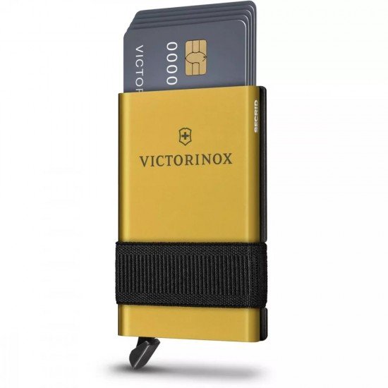 Картка-мультитул на10 функцій з картхолдером Victorinox SMARTCARD Wallet Delightful Gold золотисто-жовтий, ножиці, ручка (0.7250.38)