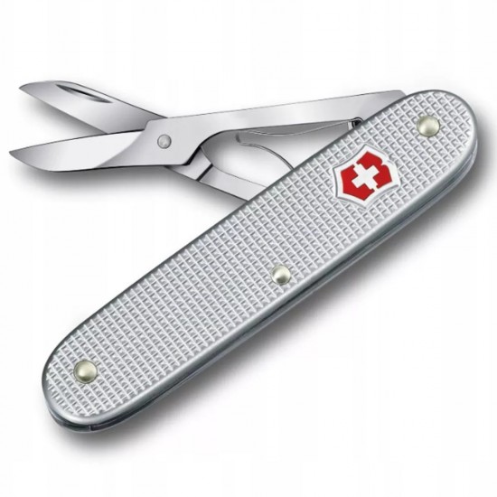 Кишеньковий складаний інструмент ножиці 93мм Victorinox COMPANION X ALOX 1 функція, рифлені сріблясті накладки (0.8070.26)