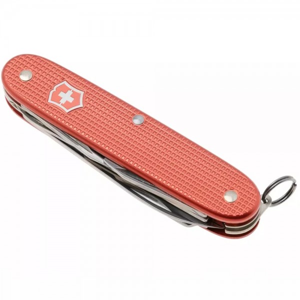 Колекційний складаний ніж Victorinox PIONEER X Stone Red 93мм/3 шари/9 функцій/блідо-червоні рифлені накладки /кернер/ножиці (Lim.Ed. 2025) (0.8231.L25)