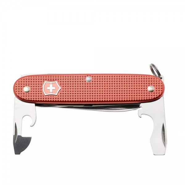 Колекційний складаний ніж Victorinox PIONEER X Stone Red 93мм/3 шари/9 функцій/блідо-червоні рифлені накладки /кернер/ножиці (Lim.Ed. 2025) (0.8231.L25)