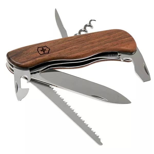 Складаний швейцарський ніж 111 мм Victorinox Forester Wood 10 функцій, дерев'яна рукоять, блістер (0.8361.63)