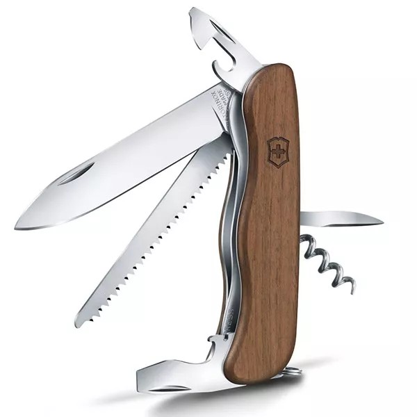 Складаний швейцарський ніж 111 мм Victorinox Forester Wood 10 функцій, дерев'яна рукоять, блістер (0.8361.63)