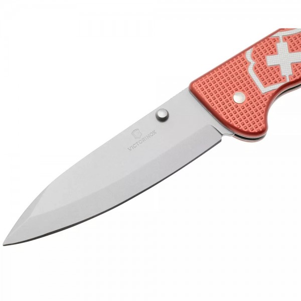 Коллекційний ніж 136 мм "Victorinox" Evoke Alox Stone Red 5 функцій, блідо-червоні рифлені накладки,блокування леза, кліп,паракорд (Lim.Ed. 2025) (0.9415.L25)