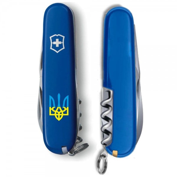 Складаний ніж Victorinox SPARTAN UKRAINE Тризуб синє-жовт. 1.3603.2_T0016u