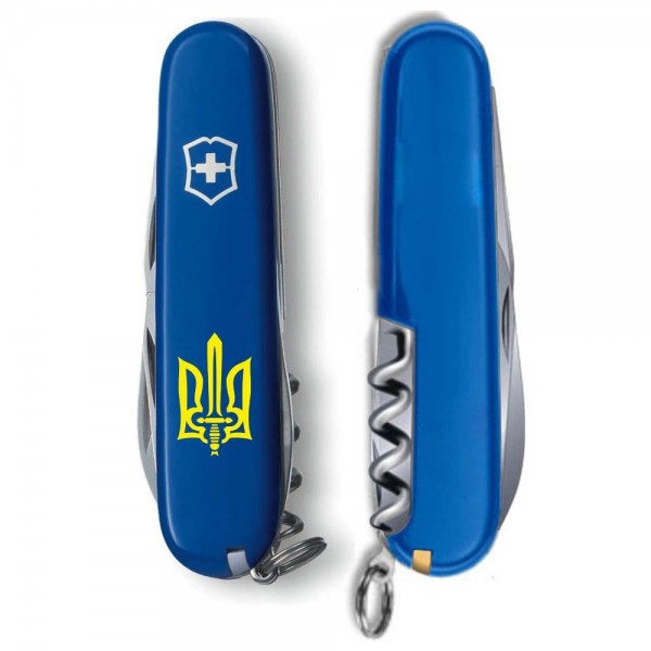 Складаний ніж Victorinox SPARTAN UKRAINE Тризуб ОУН жовтий. 1.3603.2_T0308u