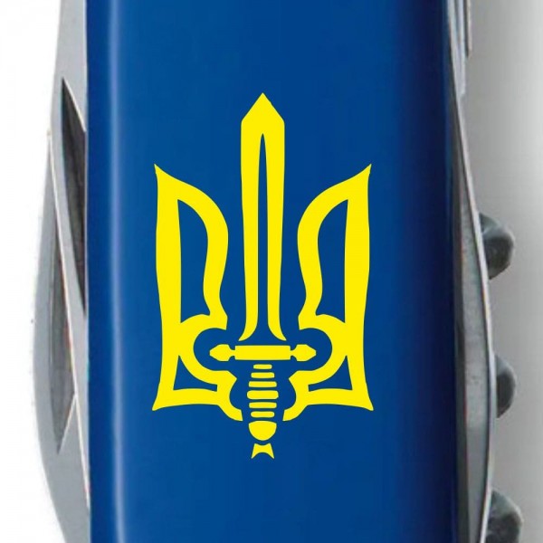 Складаний ніж Victorinox SPARTAN UKRAINE Тризуб ОУН жовтий. 1.3603.2_T0308u