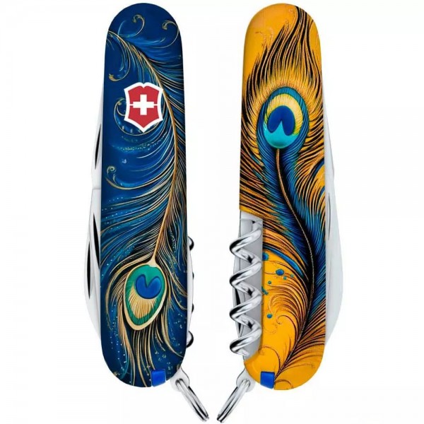Складаний ніж Victorinox Spartan Ukraine 91 мм 13 функцій Чарівне перо Жар-Птиці (1.3603.3_T3150pw)