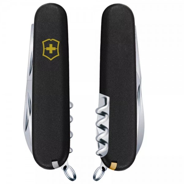 Складаний ніж Victorinox Spartan Mat Чорний матовий лак з жовтим лого (1.3603.3.M0008p)