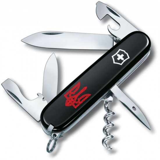 Складаний ніж Victorinox SPARTAN UKRAINE Тризуб плетінь червоний. 1.3603.3_T0691u
