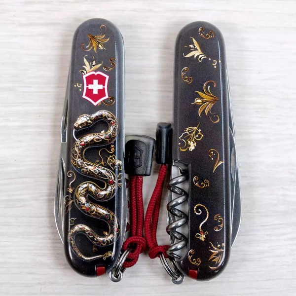 Ексклюзивний складаний ніж 91мм Victorinox SPARTAN ZODIAC 3D 2 шари 13 функцій, розкішна змія (1.3603.3_Z4210hk)