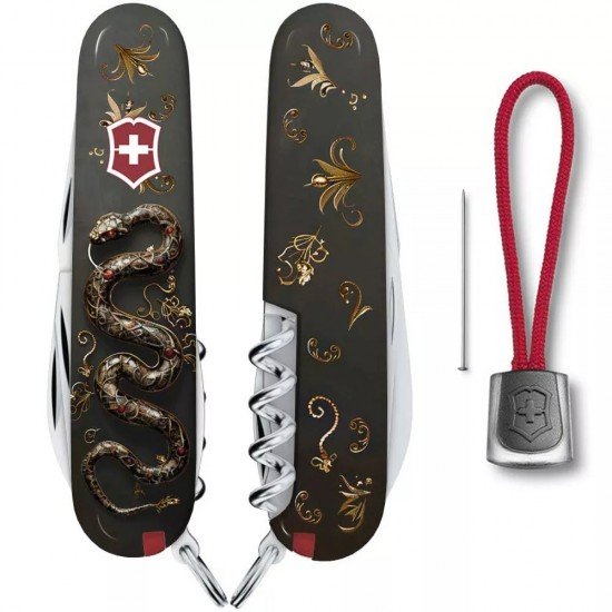 Ексклюзивний складаний ніж 91мм Victorinox SPARTAN ZODIAC 3D 2 шари 13 функцій, розкішна змія (1.3603.3_Z4210hk) Ексклюзивний складаний ніж 91мм Victorinox SPARTAN ZODIAC 3D 2 шари 13 функцій, розкішна змія (1.3603.3_Z4210hk)