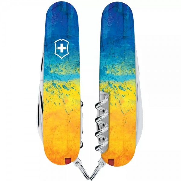 Складаний ніж Victorinox Spartan Ukraine 91 мм 13 функцій Жовто-синій (1.3603.7_T3100pw)