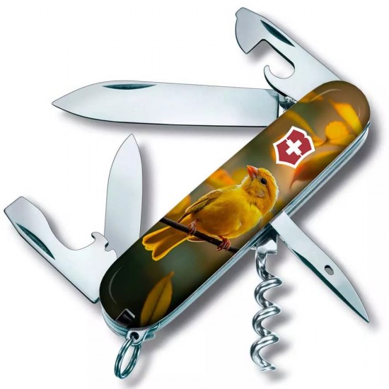 Складаний ніж Victorinox Spartan Ukraine 91 мм 13 функцій Золота пташка (1.3603.7_T3170pw)