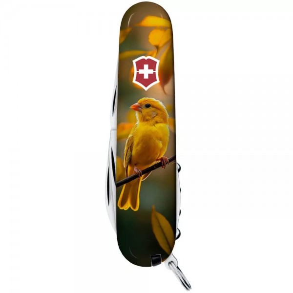 Складаний ніж Victorinox Spartan Ukraine 91 мм 13 функцій Золота пташка (1.3603.7_T3170pw)