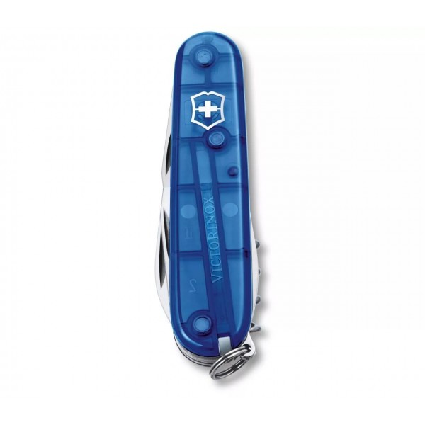Складаний ніж 91 мм Victorinox Spartan Blue Trans 2 шари, 12 функцій, синій напівпрозорий, блістер (1.3603.T2B1)