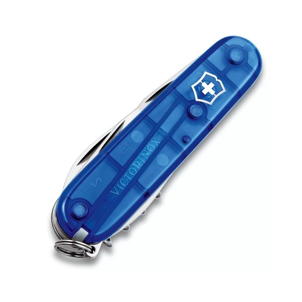 Складаний ніж 91 мм Victorinox Spartan Blue Trans 2 шари, 12 функцій, синій напівпрозорий, блістер (1.3603.T2B1)