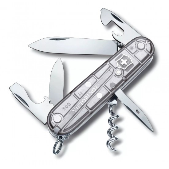 Складаний ніж 91 мм Victorinox Spartan SilverTech 2 шари, 12 функцій,прозорий сріблястий, блістер (1.3603.T7B1)