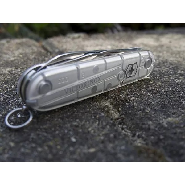 Складаний ніж 91 мм Victorinox Spartan SilverTech 2 шари, 12 функцій,прозорий сріблястий, блістер (1.3603.T7B1)