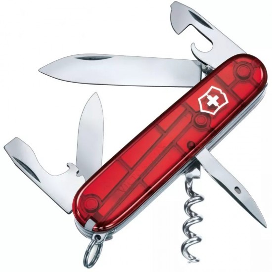 Складаний ніж Victorinox Spartan 91 мм 12 Червоний напівпрозорий в блістері (1.3603.TB1)