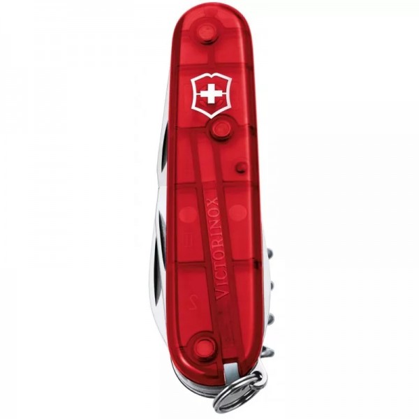 Складаний ніж Victorinox Spartan 91 мм 12 Червоний напівпрозорий в блістері (1.3603.TB1)