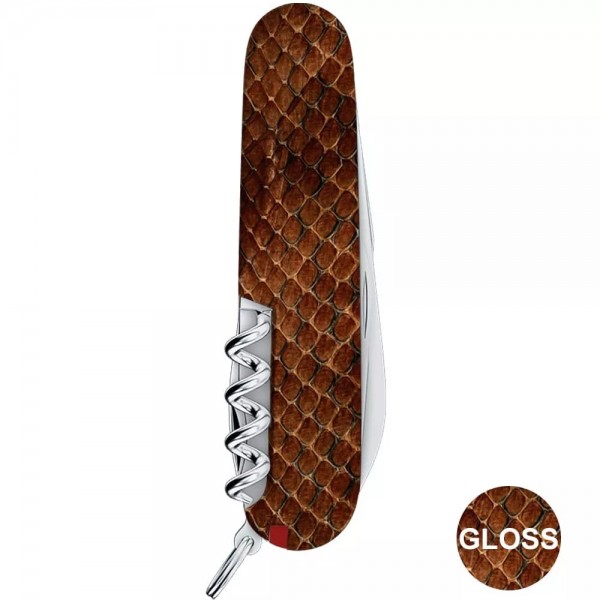 Складаний ніж 91мм Victorinox SPARTAN DESIGN 2 шари, 13 функцій Принт Шкіра кобри (1.3603_R2210pk)