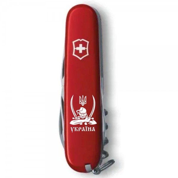 Складаний ніж Victorinox SPARTAN UKRAINE Козак зі саблями білий 1.3603_T1110u
