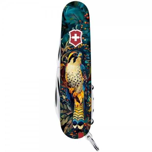 Складаний ніж Victorinox Camper Ukraine 91 мм 14 функцій Величний Сокіл (1.3613.3_T3180pw)