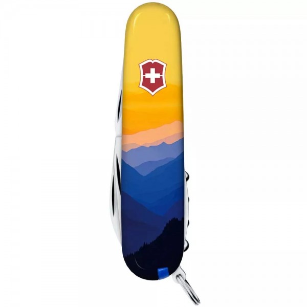 Складаний ніж Victorinox Camper Ukraine 91 мм 14 функцій Гірський пейзаж (1.3613.7_T3190pw)