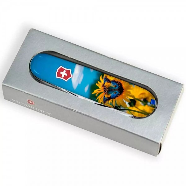 Складаний ніж Victorinox Camper Ukraine 91 мм 14 функцій Соняшники та метелик (1.3613.7_T3200pw)